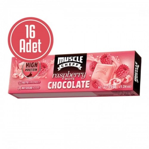 MUSCLE CHEFF PROTEİN RASPBERRY & WHİTE CHOCOLATE(35 GR) - 16 ADET